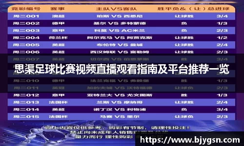 思渠足球比赛视频直播观看指南及平台推荐一览